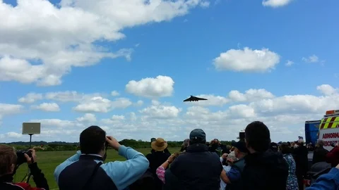 Vulcan Bomber Jet Fly by Stock Footage 111928138