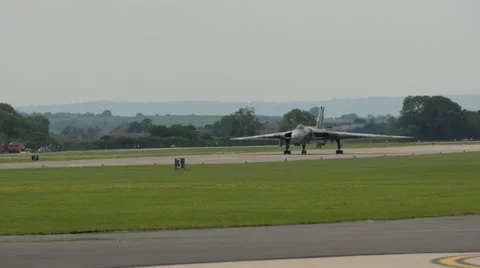Vulcan bomber moving down runway Stock Footage 41346304