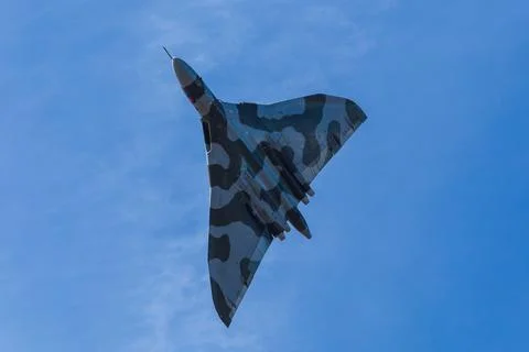 The Vulcan performing a wing over Stock Photos