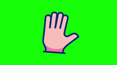 Vulcan salute hand gesture animation on green screen background Stock Footage 314041270