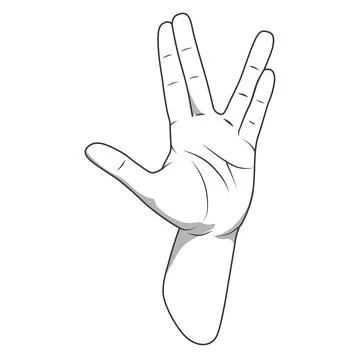 Vulcan salute hand gesture vector illustration Stock Illustration