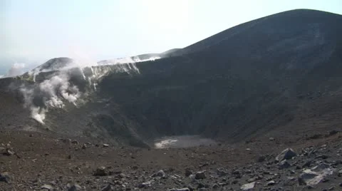 Vulcano crater 05 Stock Footage