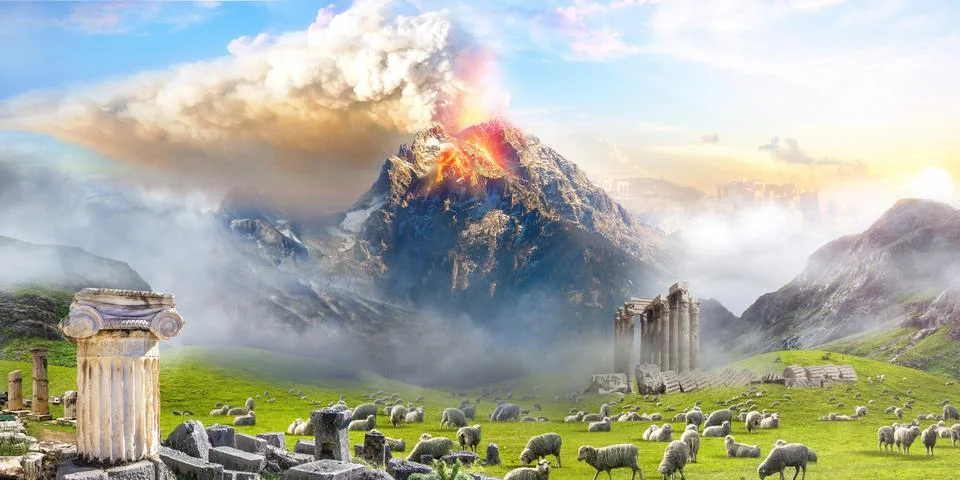 Vulcano eruption Stock Photos