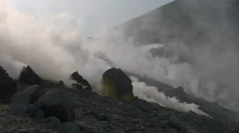 Vulcano fumarole 02 Stock Footage 11517326
