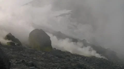Vulcano fumarole 03 Stock Footage 11517421
