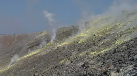 Vulcano fumarole 16 Stock Footage 11518582