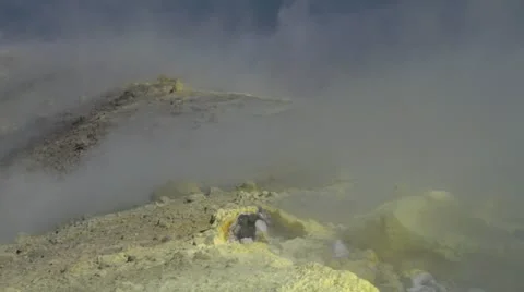Vulcano fumarole 18 Stock Footage 11518666