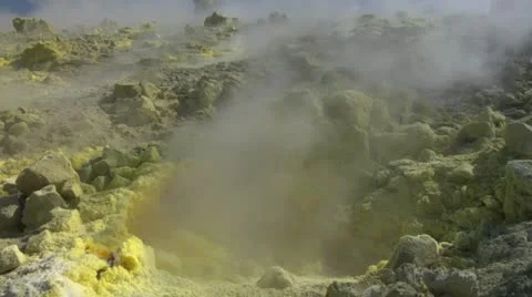 Vulcano fumarole close up 02 Stock Footage 11518746