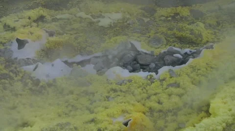 Vulcano fumarole close up 03 Video stock 11518766