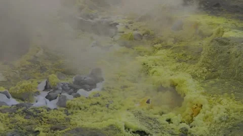 Vulcano fumarole close up 04 Video stock 11518806
