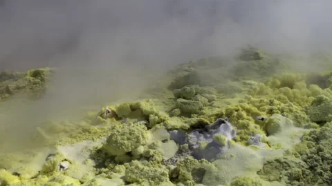 Vulcano Fumarole Close-Up Vidéo 334125968