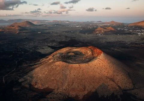 Vulkanlandschaft auf Lanzarote mit der Drohne 1 Stock Photos