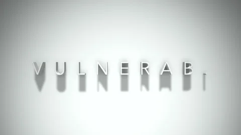 Vulnerab. 3D title animation with shadows on a white background Stock Footage 297467193