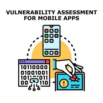 Vulnerability assessment of mobile apps security Stock Illustration