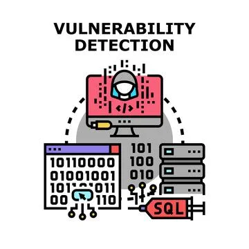 Vulnerability detection process securing system data Stockillustratie