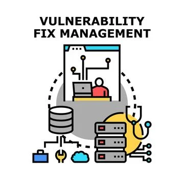 Vulnerability fix management for data security system Stock-Illustration