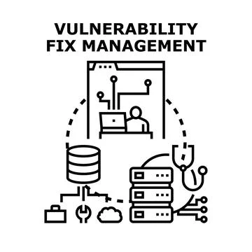 Vulnerability fix management for data security system Stock Illustration