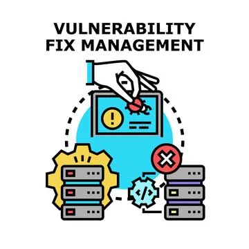 Vulnerability fix management securing data server system 스톡 일러스트