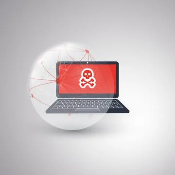 Vulnerability, Global Spreading Malware Attack, Virus, Ransomware, Fraud, S.. Stock Illustration