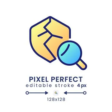 Vulnerability scanning gradient fill desktop icon Stock Illustration