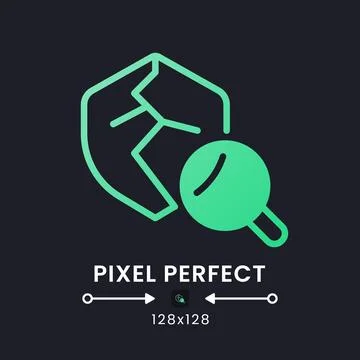 Vulnerability scanning green solid gradient desktop icon on black Illustrazione stock