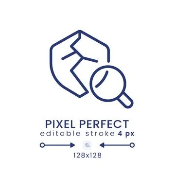 Vulnerability scanning linear desktop icon Illustrazione stock