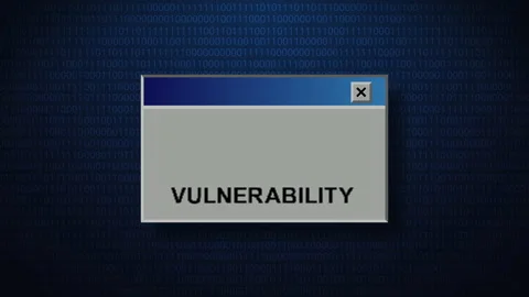 Vulnerability Sign Glitch animation Video stock 194018735
