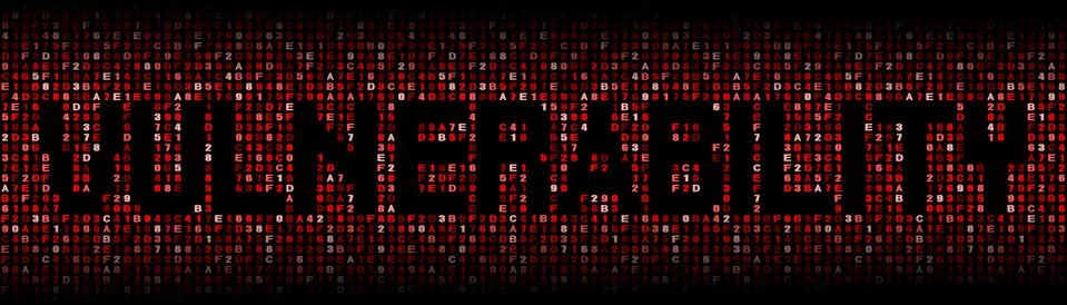 Vulnerability text on hex code illustration Stock-Illustration