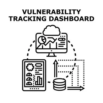 Vulnerability tracking dashboard for cybersecurity management system Stock Illustration