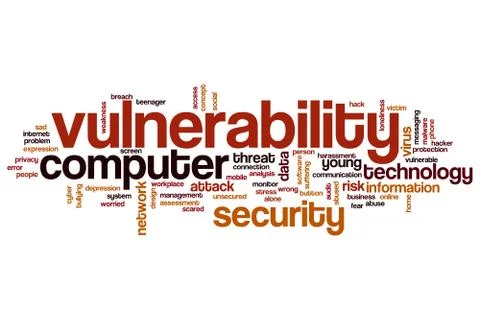Vulnerability word cloud Illustrazione stock