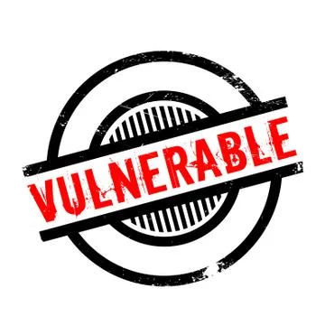 Vulnerable rubber stamp Stock Illustration