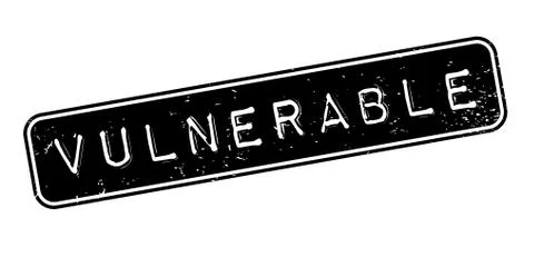 Vulnerable rubber stamp Stock Illustration