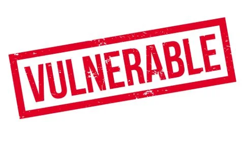 Vulnerable rubber stamp Stock Illustration