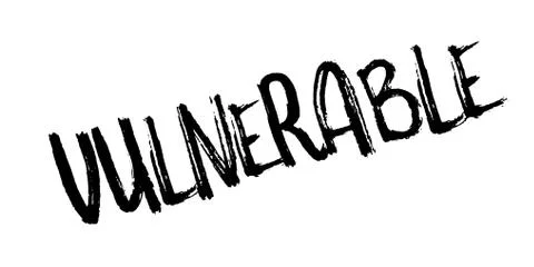 Vulnerable rubber stamp Stock Illustration