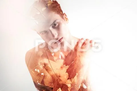 Vulnerable tender guy feeling desperation Stock Photos