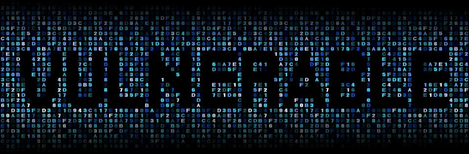 Vulnerable text on hex code illustration Stock-Illustration