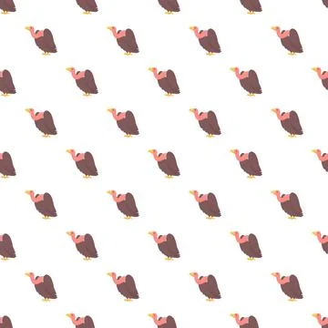 Vulture bird seamless pattern with cartoon style Illustrazione stock