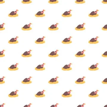 Vulture bird seamless pattern in cartoon style Illustrazione stock