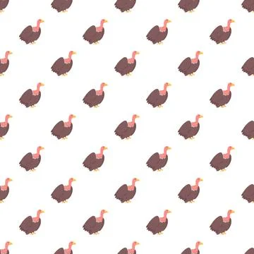 Vulture bird seamless pattern repeating wild animal Illustrazione stock