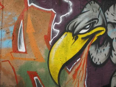 Vulture graffiti on a wall Stock Illustration