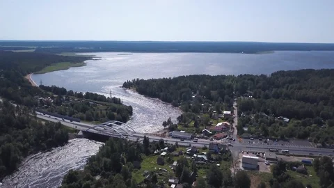 Vuoksi river, Leningrad Oblast, Russia Stock Footage