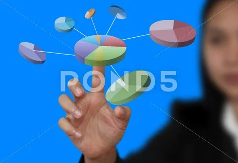 Vurtual business diagram Stock Illustration