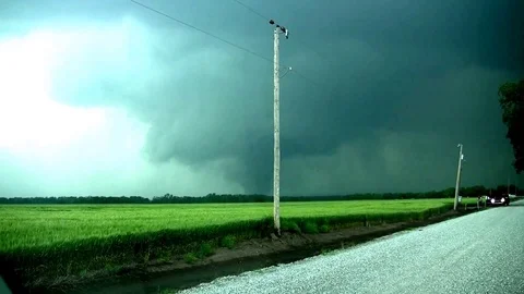 VV112  Dog gets scared of Oklahoma Tornado May 19, 2013 Stock-Footage 129454694