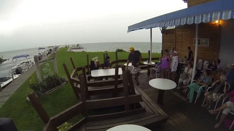 VV114   Gale Force Lightning Storm, Torch Lake Sep 1, 2013 Vídeo Stock 129460378