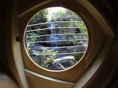 VV1148 GoPro inside guitar captures waterfall Stock-Footage 129462445