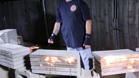 VV1279 Fire Bricks ring of death Stock-Footage 129399147