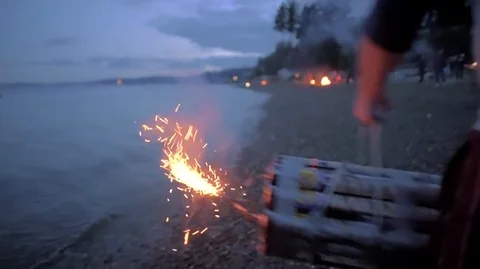 VV1436 Worlds Largest Firework Minigun (3990 flares) Stock-Footage 129453633