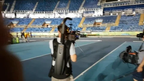 VV1471 Usain Bolt throws javelin close up Stock-Footage 129458429