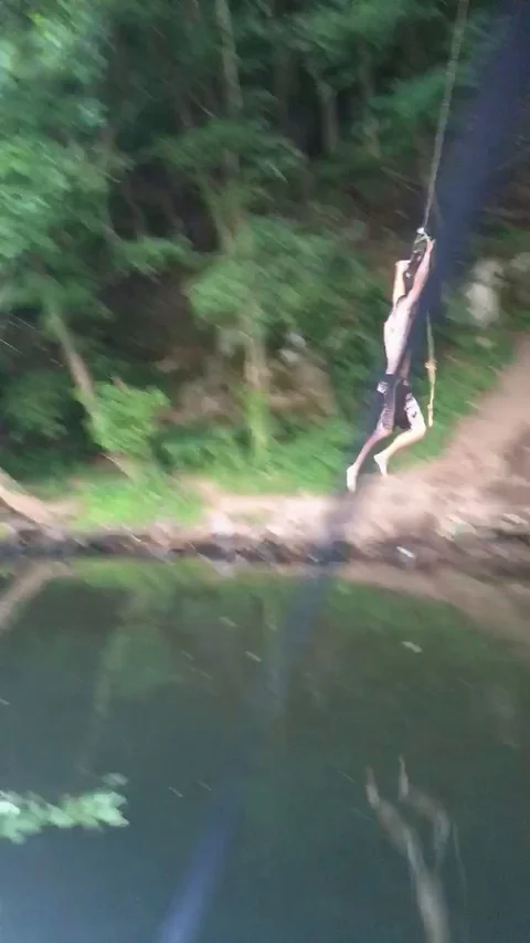 VV1478 Brutal rope swing fail! Stock-Footage 129456996