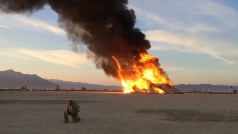 VV1509 Dust Devils gatecrash Burning Man Stock-Footage 129453643